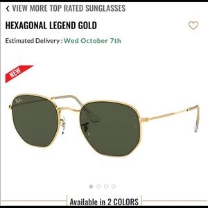 NEW ! Ray-ban hexagonal legend gold